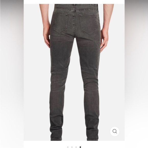 MONFRERE Greyson Distressed Skinny Jean Slash Rodium Black Mens Sz 31 NEW - Picture 2 of 16